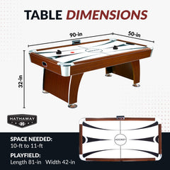 Hathaway Brentwood 90-in Air Hockey Table with LED Scoring and Sound